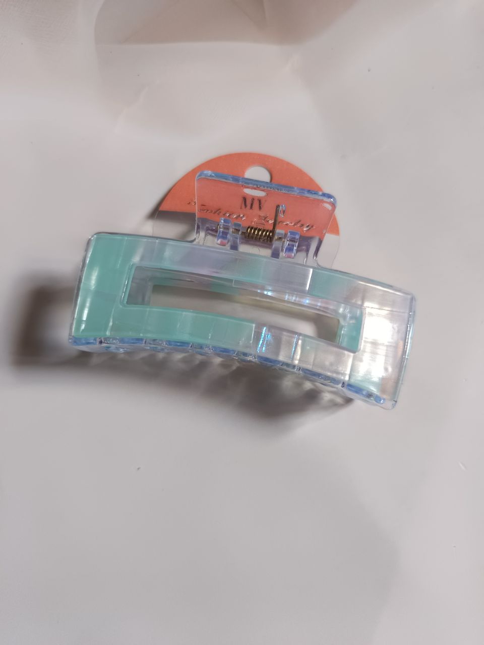 Luxurious Jumbo dual shining tone rectangle claw - 5
