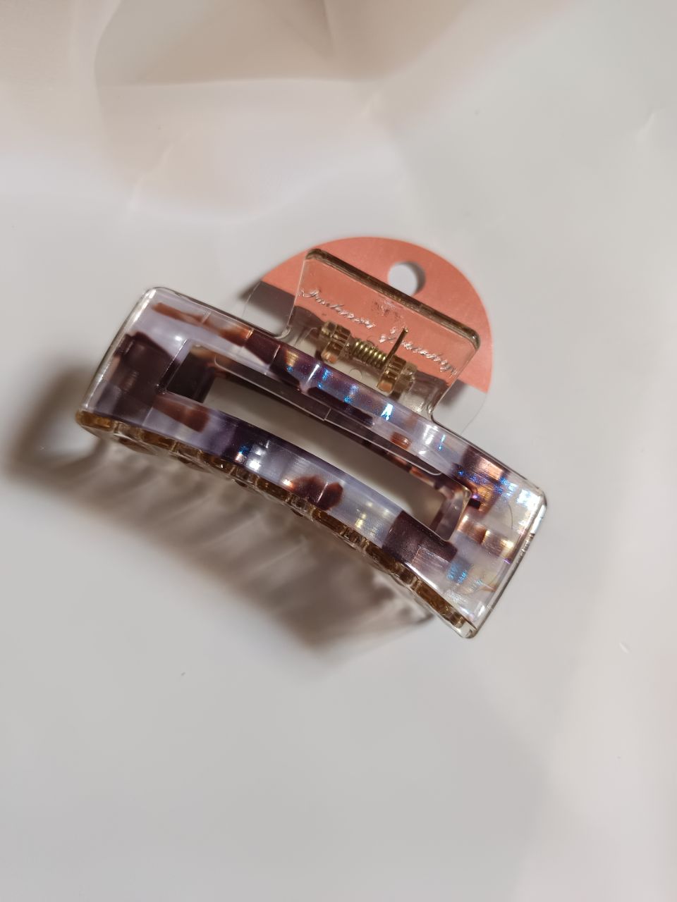 Luxurious Jumbo dual shining tone rectangle claw - 1