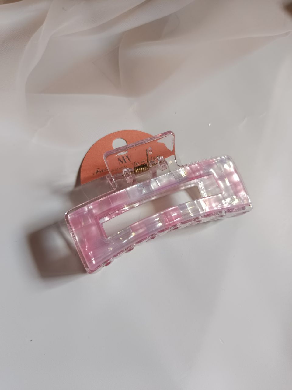 Luxurious Jumbo dual shining tone rectangle claw - 4