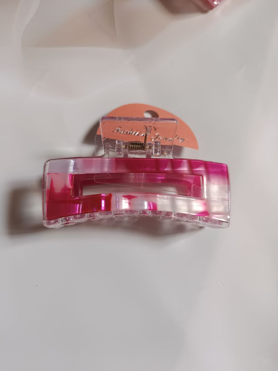 Luxurious Jumbo dual shining tone rectangle claw - 2