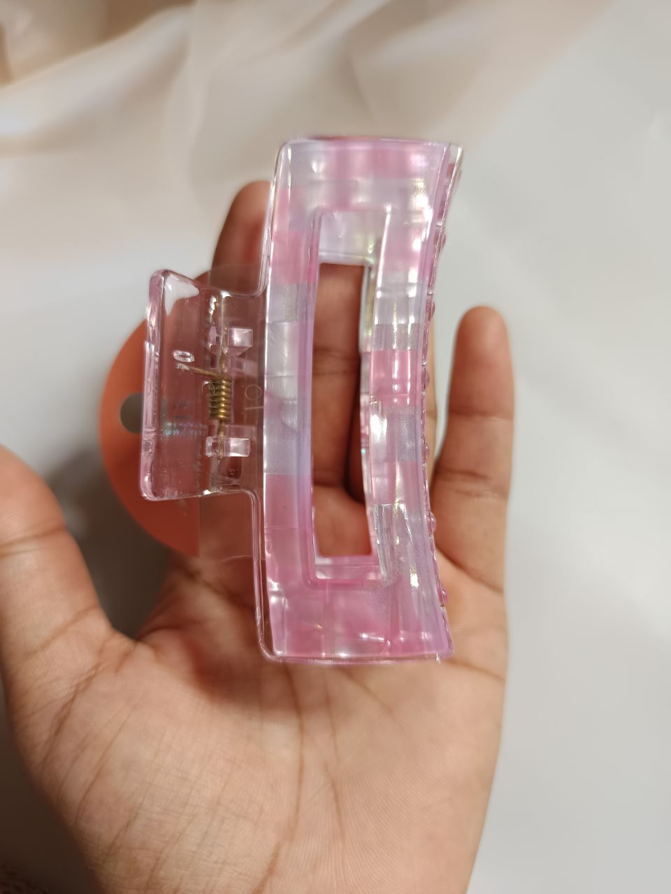 Luxurious Jumbo dual shining tone rectangle claw - 4