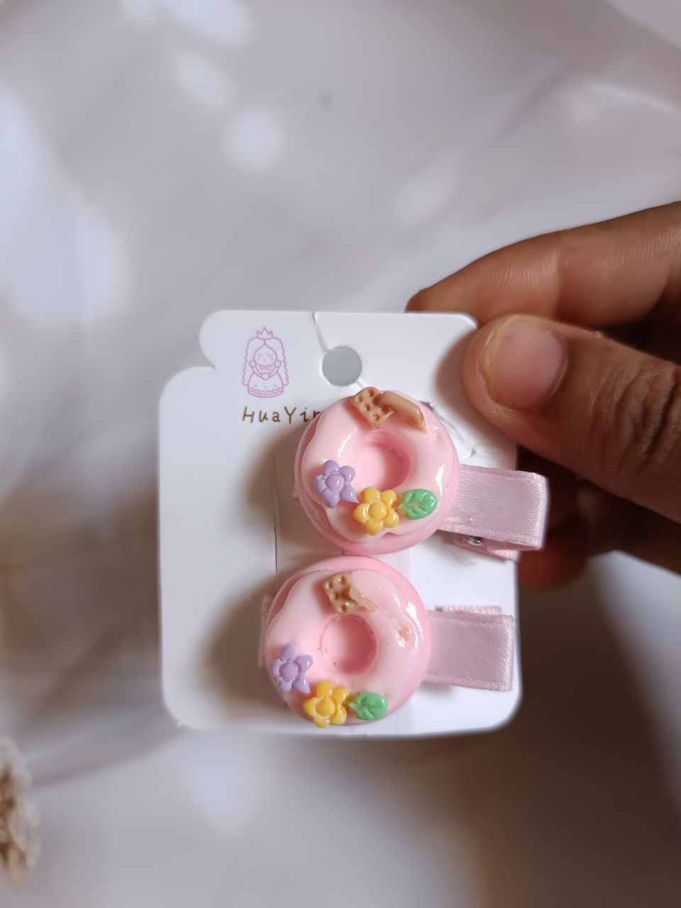 Huaying bingfen donut clips - Pink