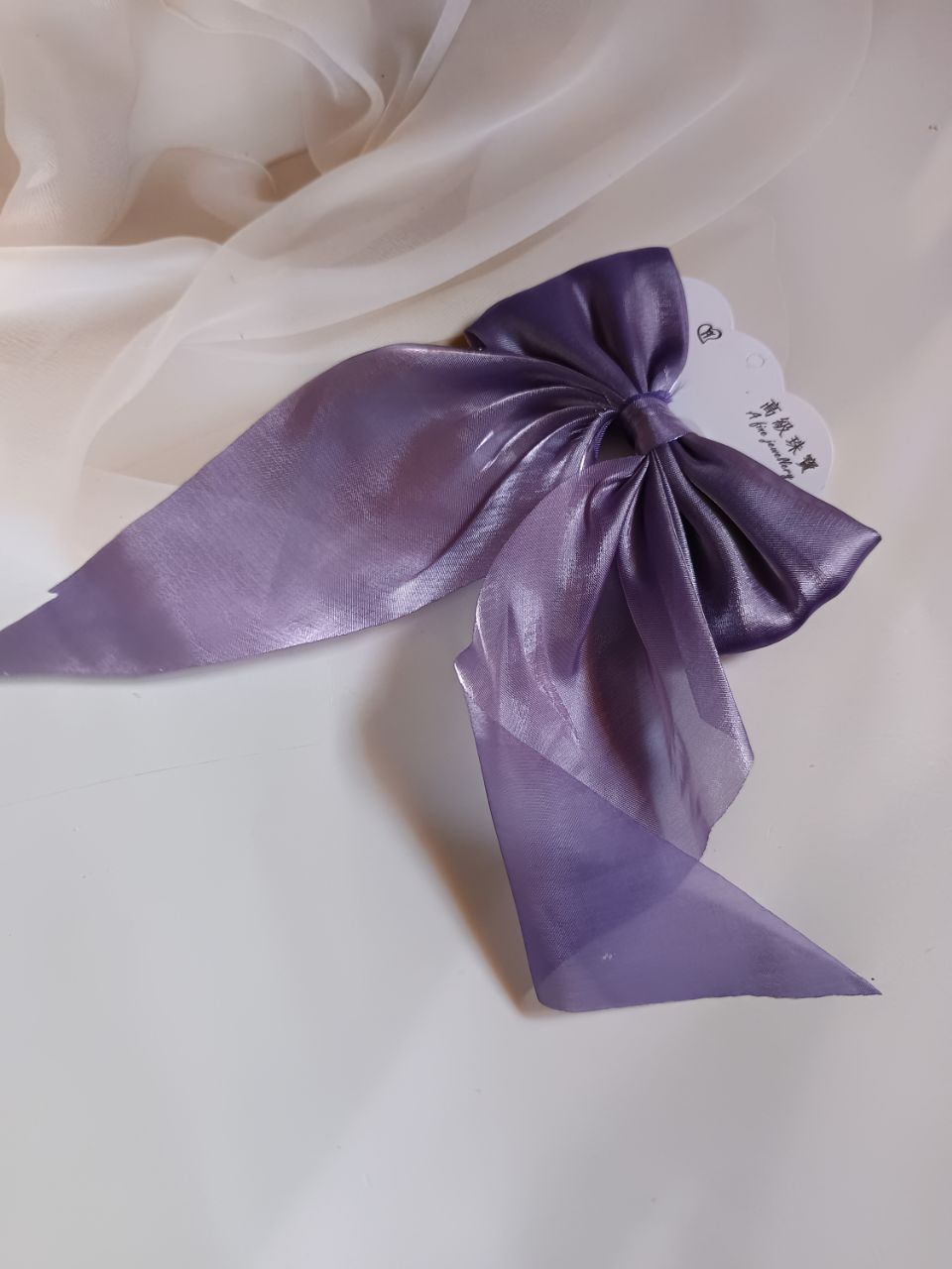 Stylish organza  tail bow clip - Purple