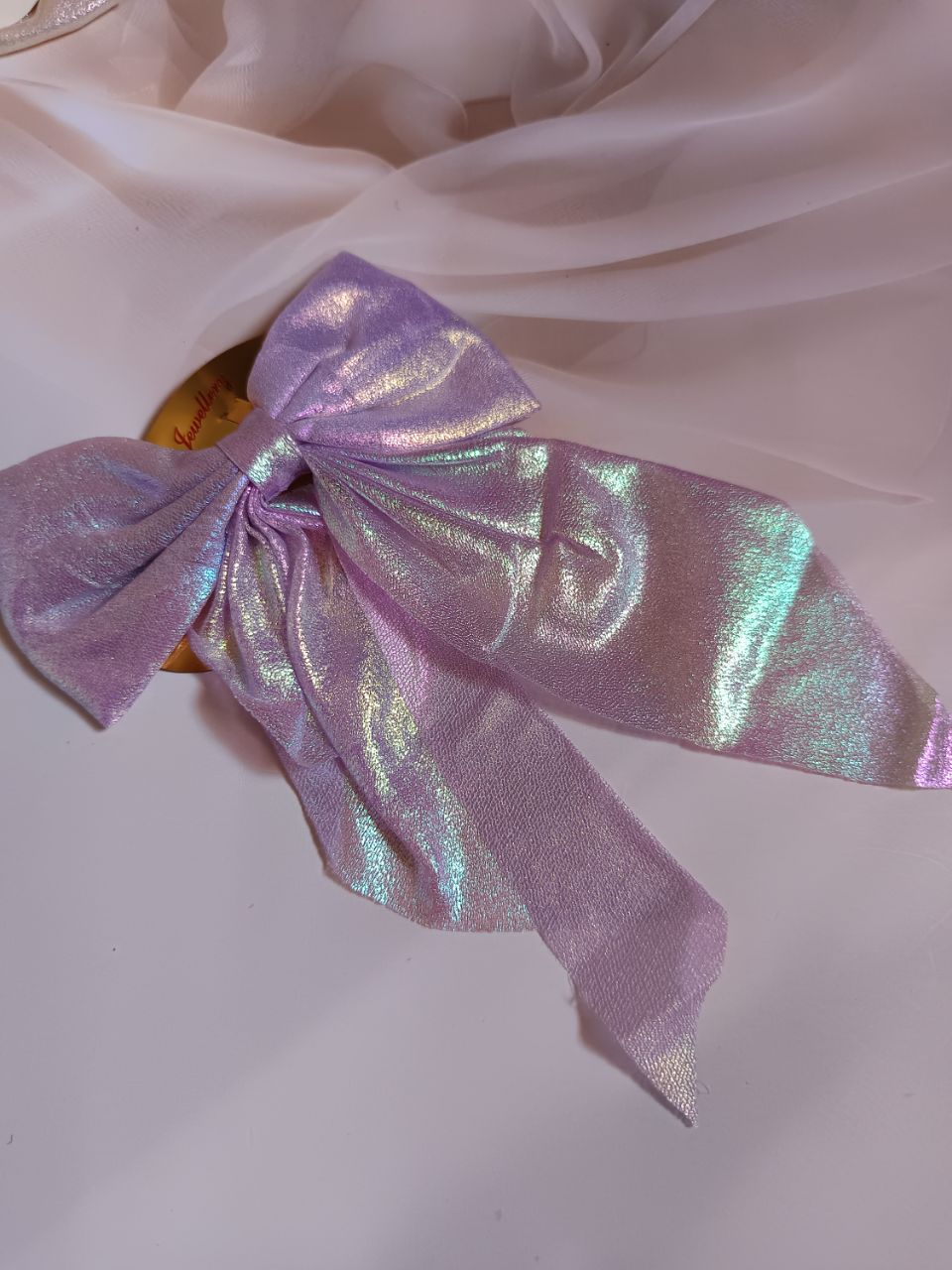 Shimmering barbie tail bow clip - Violot