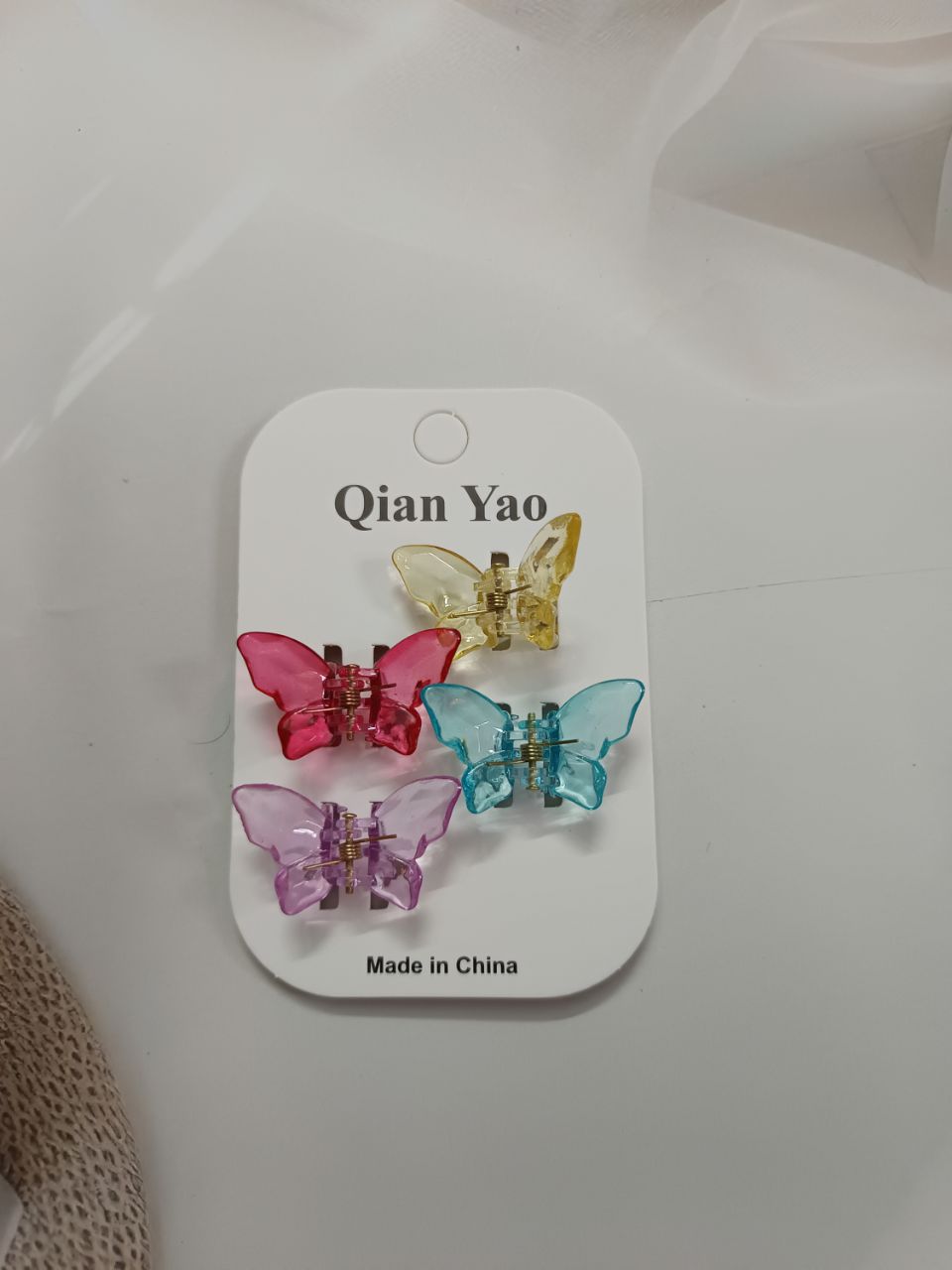 Qian yao 4pcs acrylic butterfly claw card - Card 3