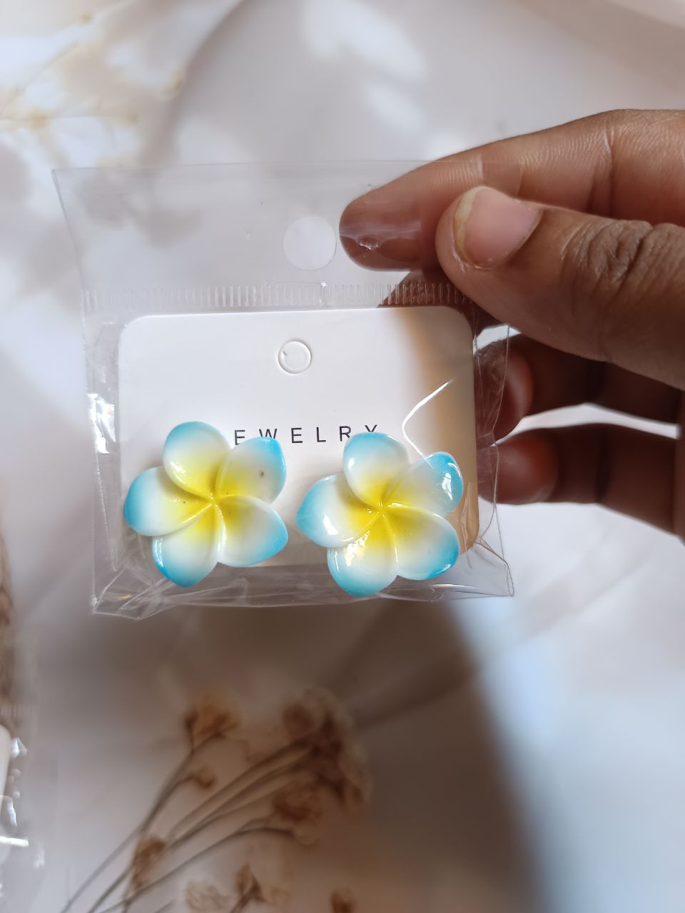 Tropical Plumeria Flower Earring