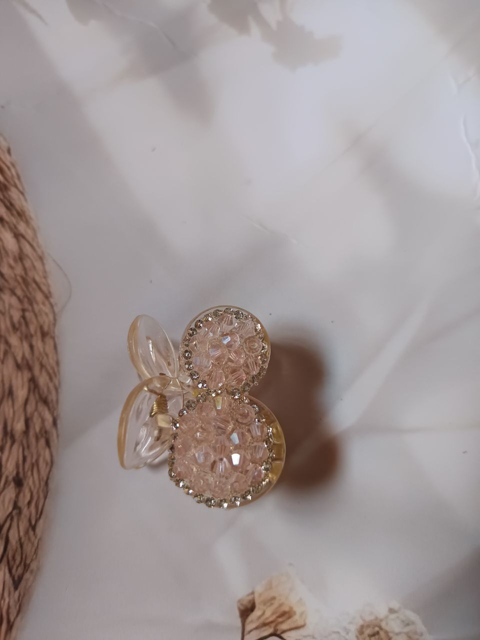 Shimmer beads claw - Pink