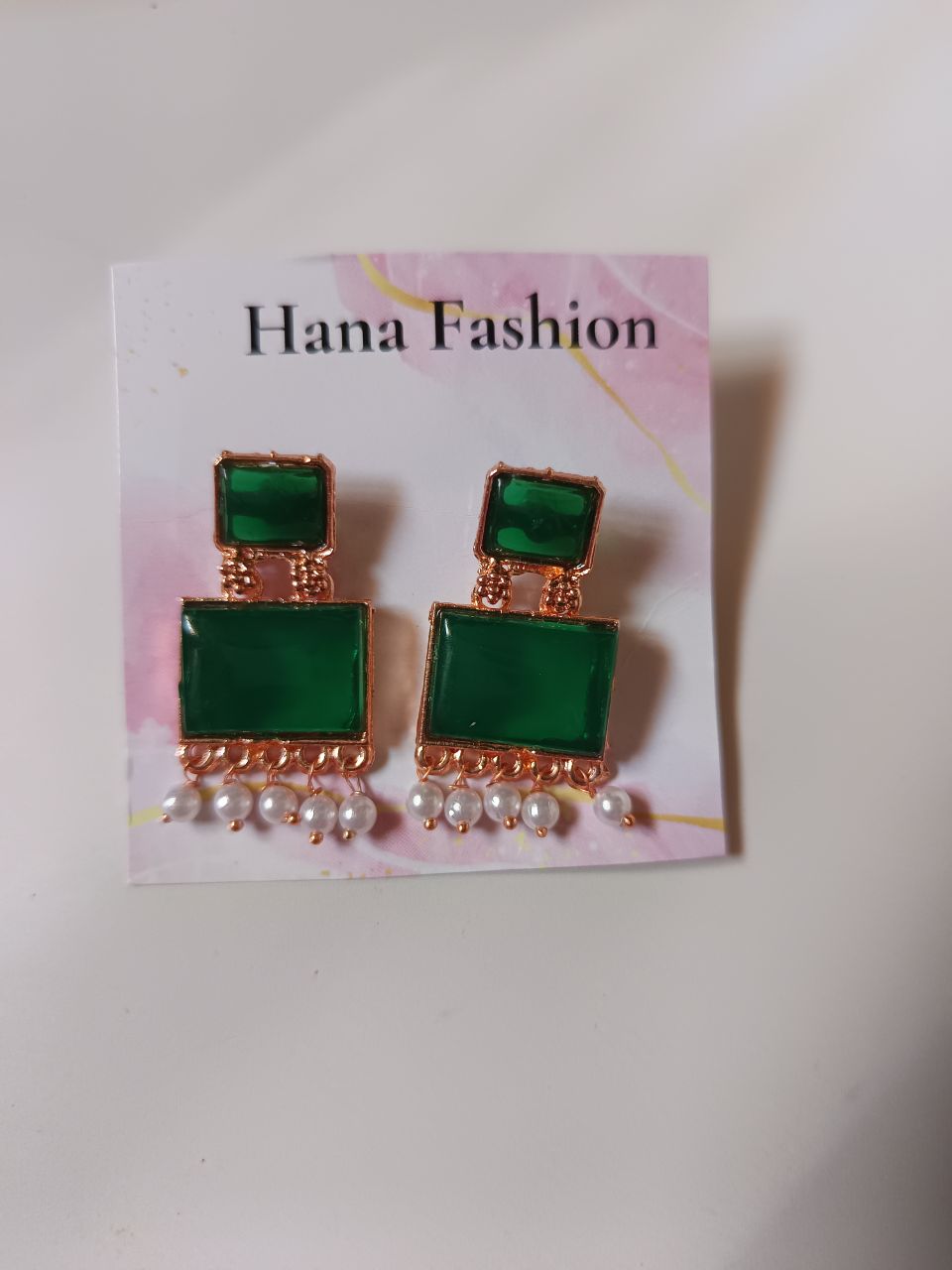 Emerald charm drops - 2