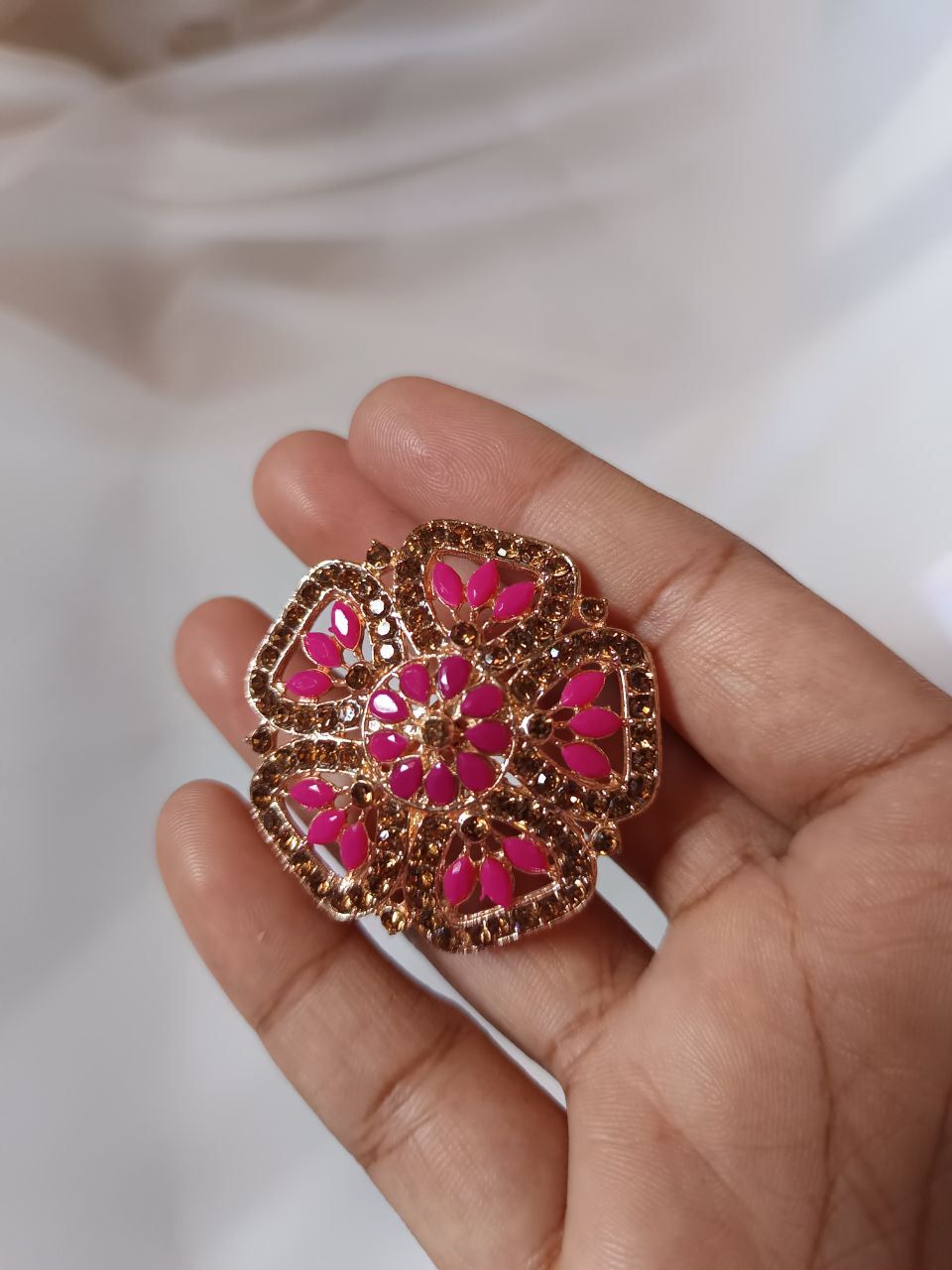 Mughal flower stone ring big size